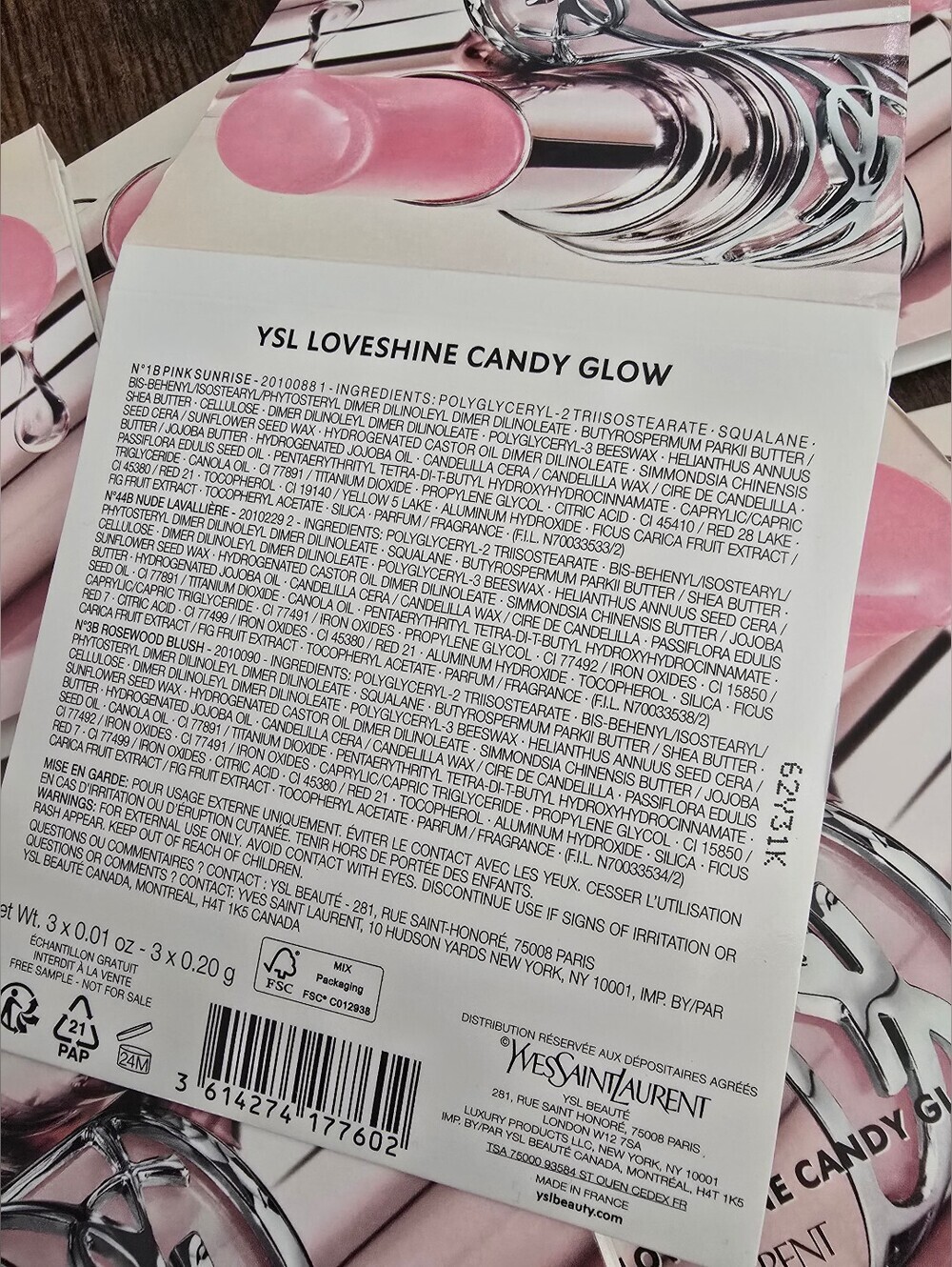 NIP! Yves Saint Laurent,  Loveshine Candy Glow, BUNDLE SET SAMPLES, 9 Total - Picture 3 of 4